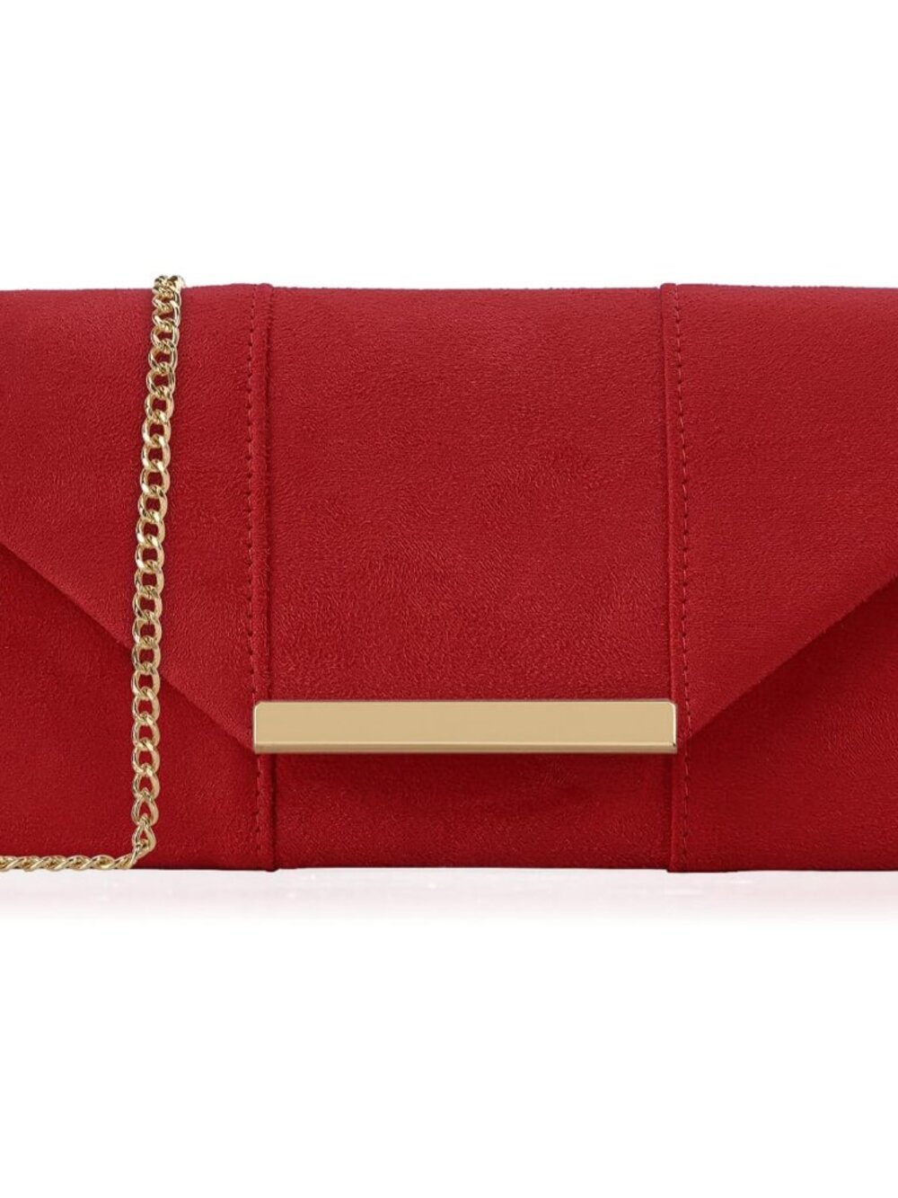 Women Faux Suede Envelope Clutch Purse Evening Velvet Handbag Foldover Shoulder